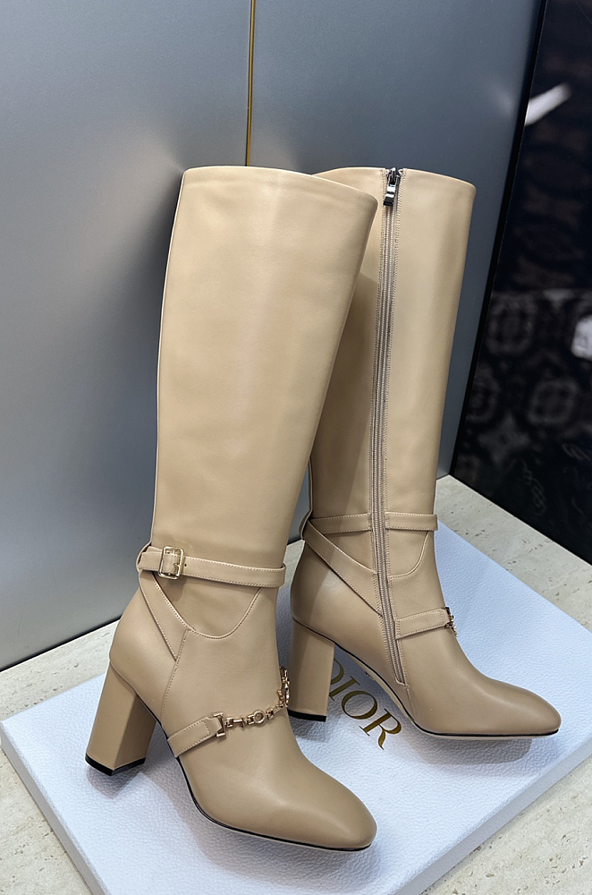 Diorly Heeled Boot Trench Shiny Calfskin