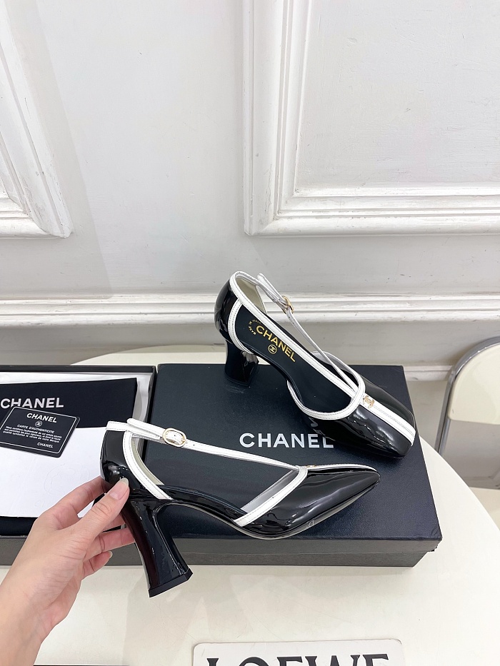 Chanel Mary Janes in Black & White Patent Calfskin