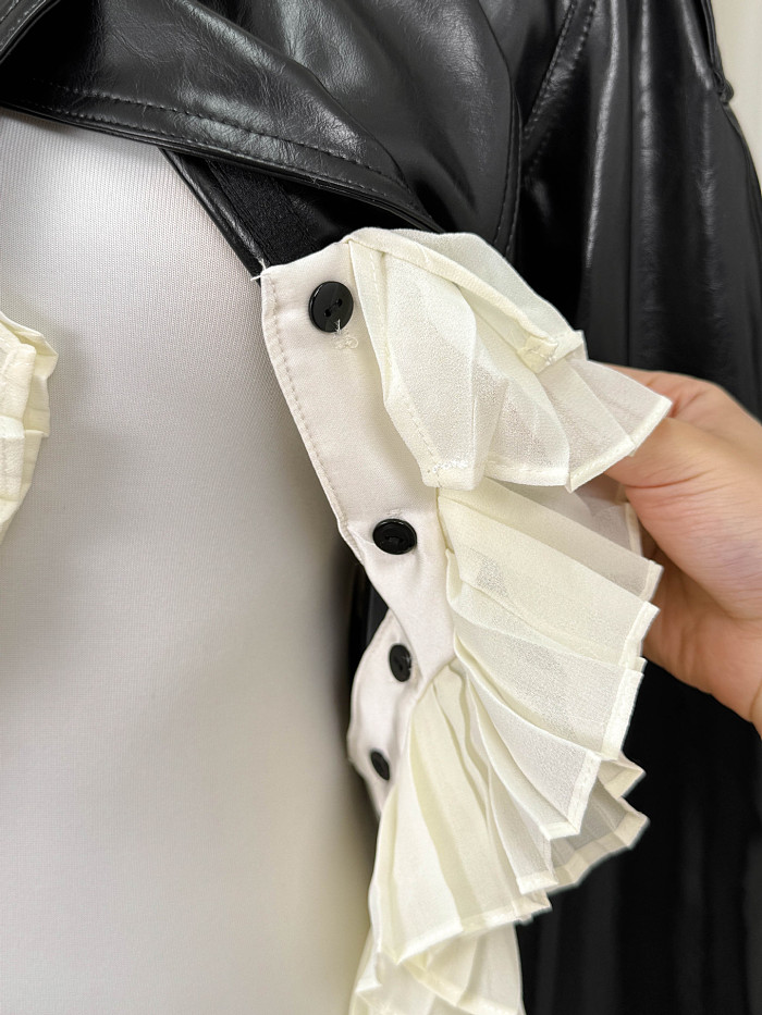 Wave Trim Cape Jacket black