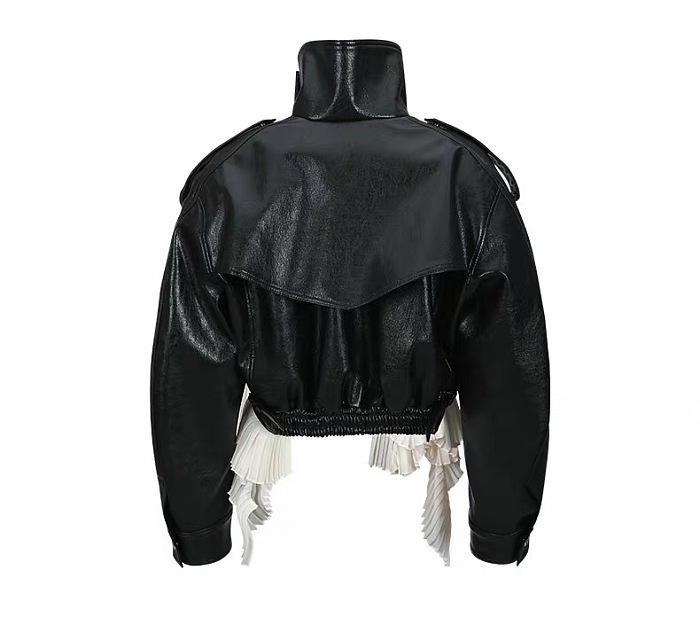 Wave Trim Cape Jacket black