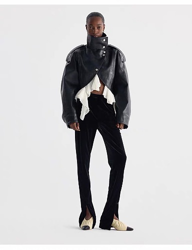 Wave Trim Cape Jacket black