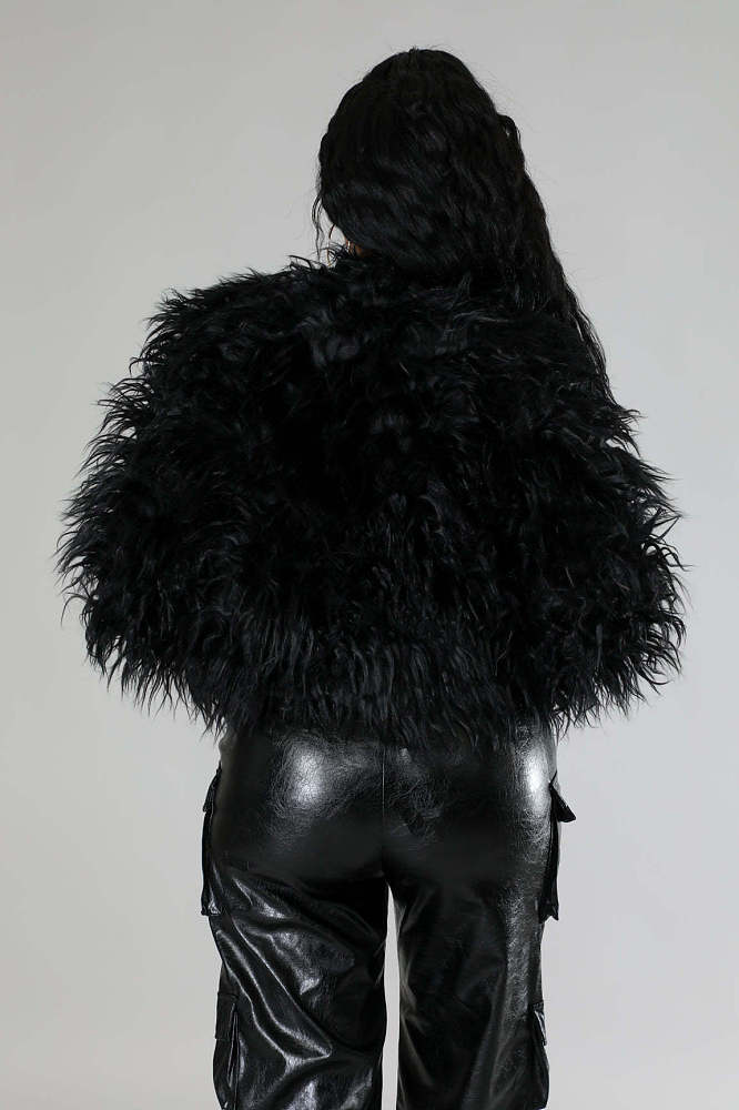 Faux Fur Coat black
