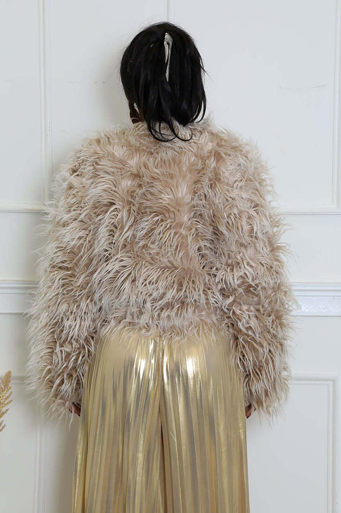 Faux Fur Coat beige