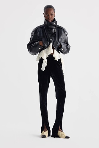 Wave Trim Cape Jacket black