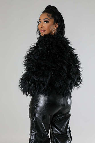 Faux Fur Coat black