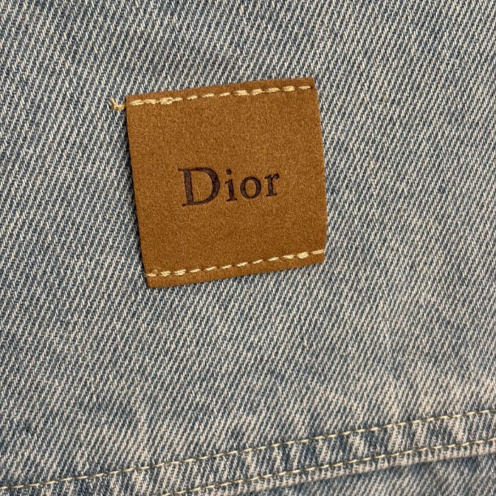 Bow Letter Embroidered Badge Vintage Washed Denim Shirt Jacket