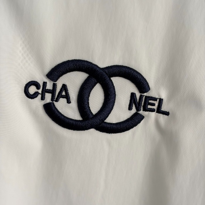 Colorblock Letter Embroidered Mesh Lined Nylon Windbreaker Jacket