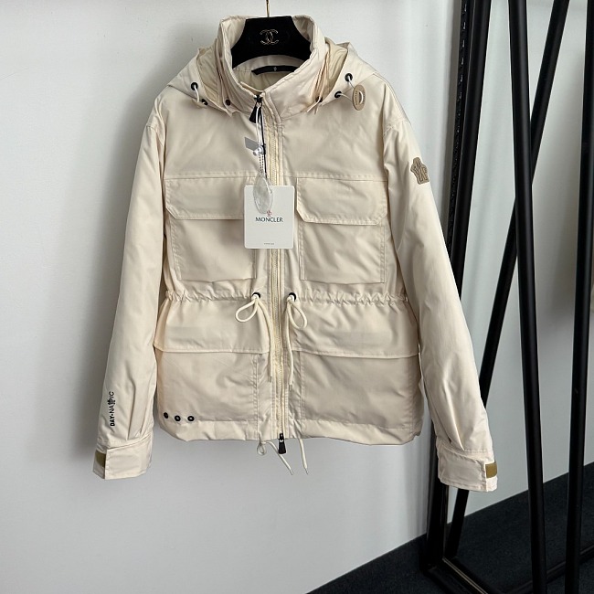Detachable Hood Cinch Waist Four Pocket Down Jacket Coat