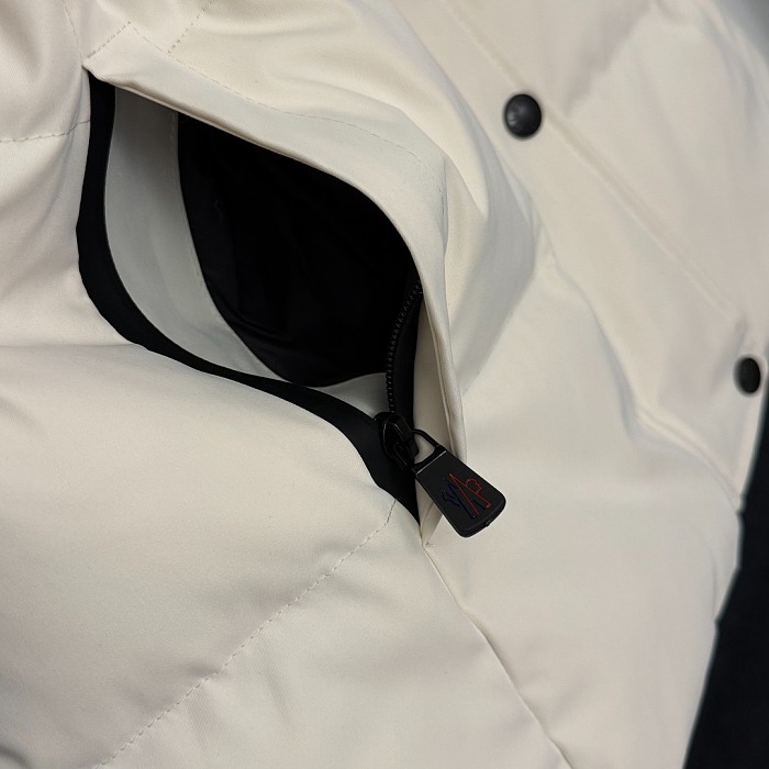 Velcro Cuffs Belted Hooded Slim White Duck Down Puffer Jacket