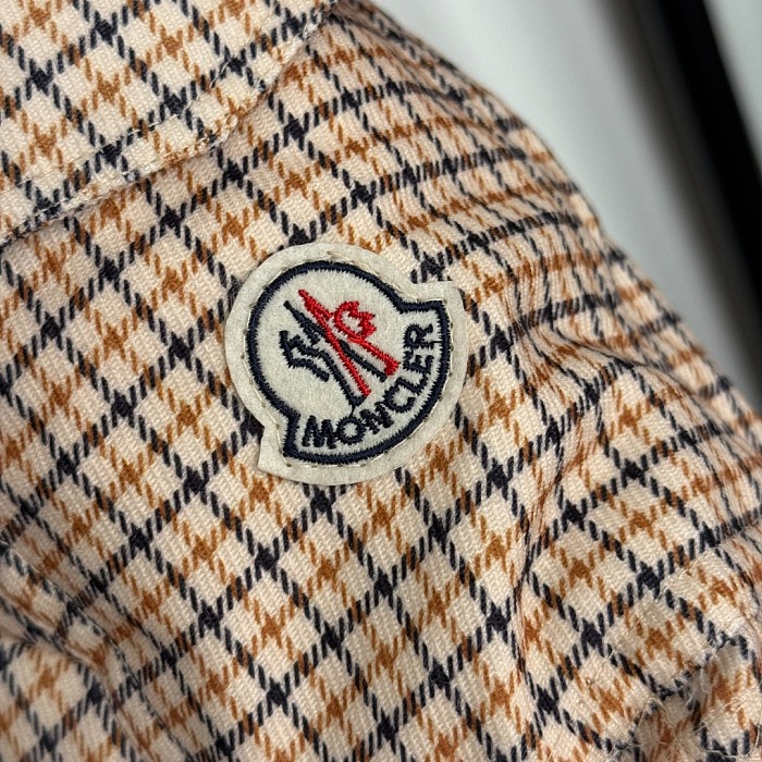 Vintage Plaid Stand Collar Embroidered Arm Patch Puffer Jacket