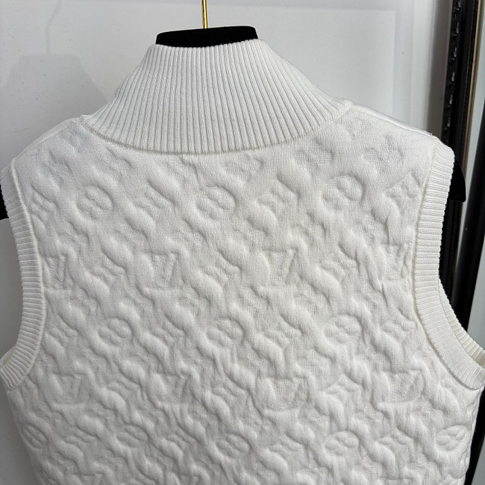 Monogram Embossed Quilted Cotton Puffer Vest