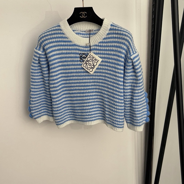 Striped Embroidered Icon Detail Ribbed Knit Short Sleeve Crop Top