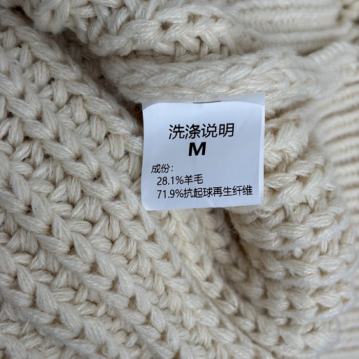 Toggle Button High Neck Chunky Wool Knit Cardigan Jacket