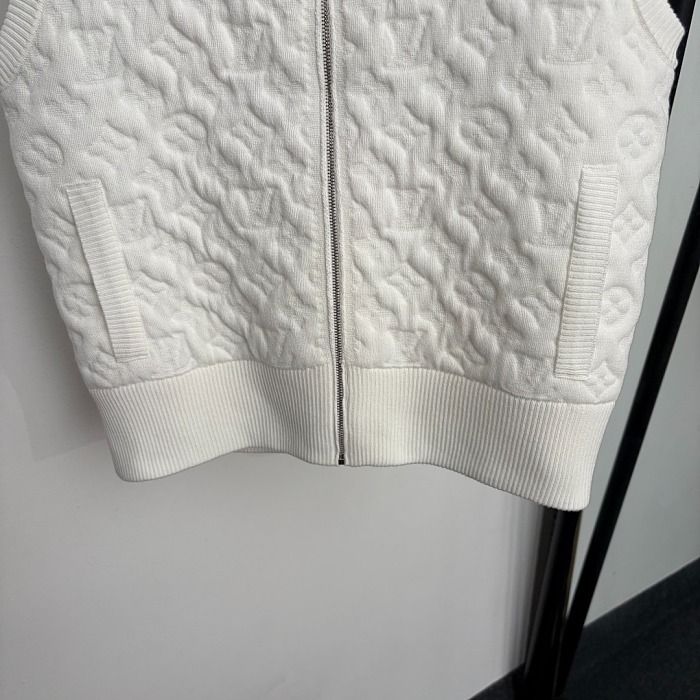 Monogram Embossed Quilted Cotton Puffer Vest