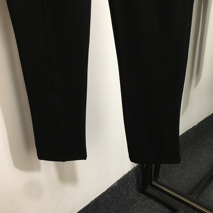 Metallic Hardware Accent High Waist Slim Fit Skinny Pants