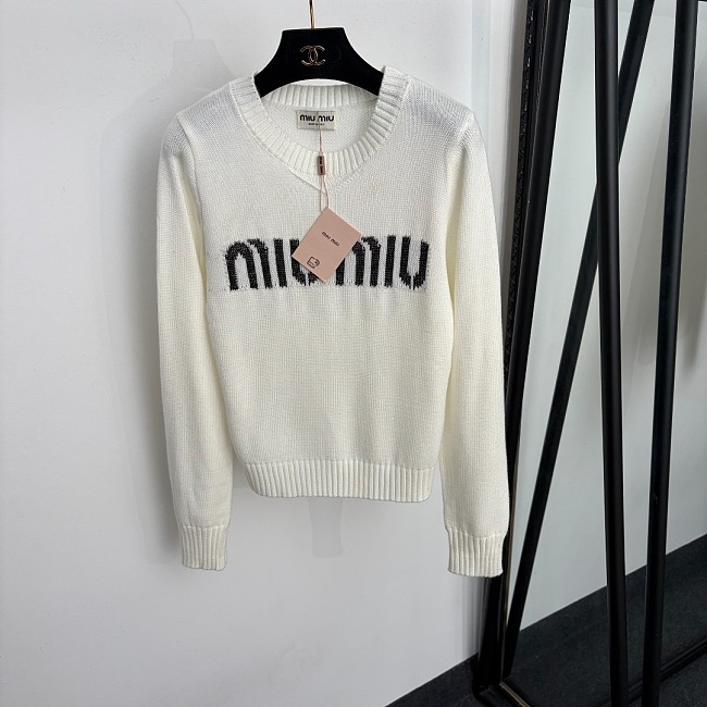 Letter Print Ribbed Knit Pullover Long Sleeve Sweater