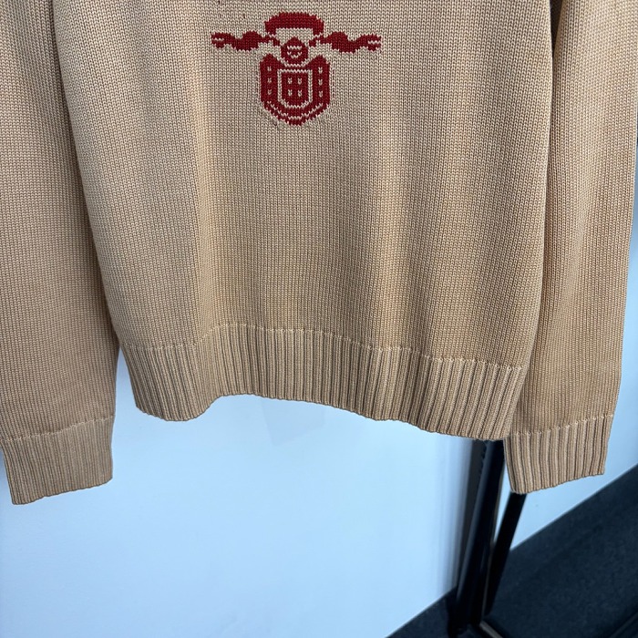 Colorblock Letter Graphic Crewneck Knit Pullover Sweater