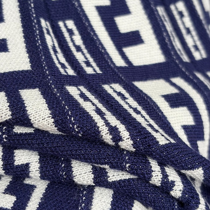 Monogram F Letter Jacquard Knit Pleated Mini Skirt