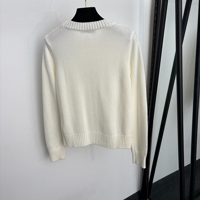 Sparkling Rhinestone Letter Graphic Crewneck Pullover Knit Sweater