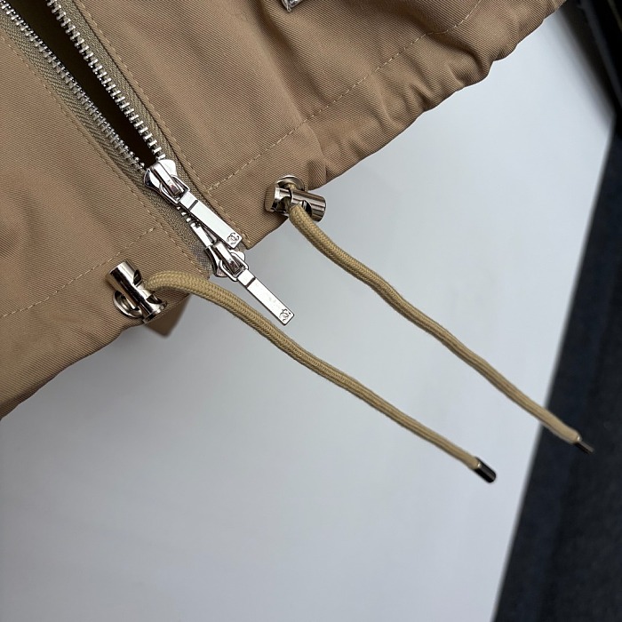 Silver Graphic Leather Patch Drawstring Waist Short Trench Coat