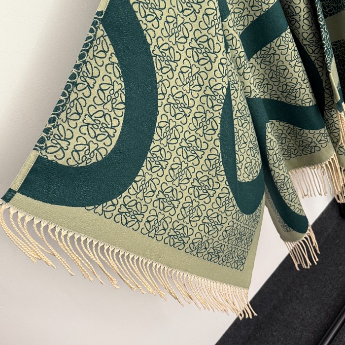 All-Over Graphic Print Fringe Trim Open Front Knit Cardigan Shawl