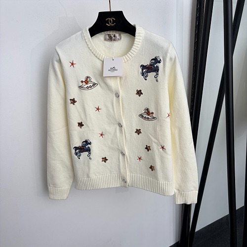 Sequin Star And Pony Embroidered Knit Cardigan