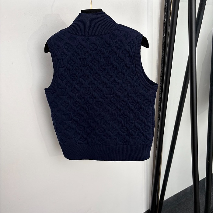 Monogram Embossed Quilted Cotton Puffer Vest