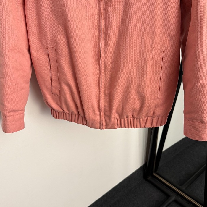 Embroidered Letter Patch Corduroy Panel Zip Up Puffer Jacket