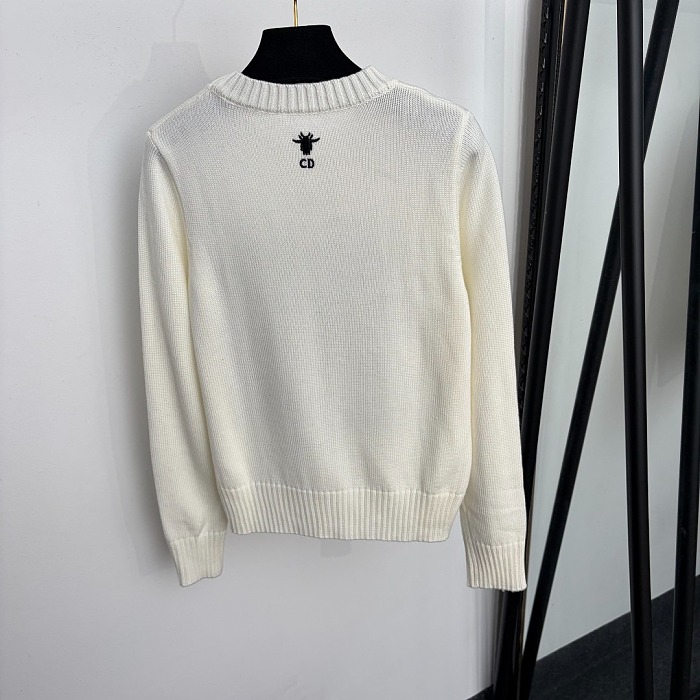 Sparkle Rhinestone Star And Butterfly Embroidered Long Sleeve Knit Pullover