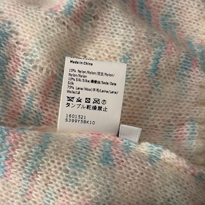 Gradient Diamond Knit Sweater With Graphic Embroidery