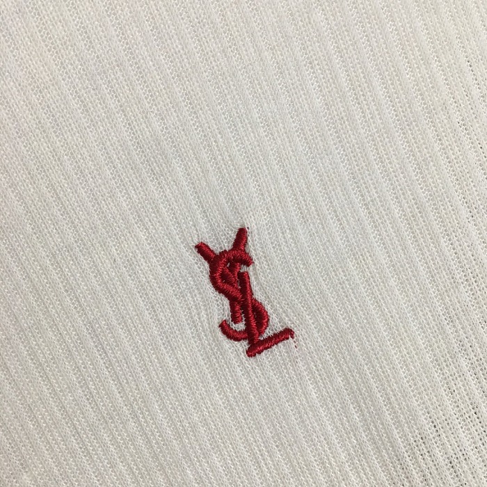 Minimalist Red Letter Embroidered Sheer Cotton Tank Top