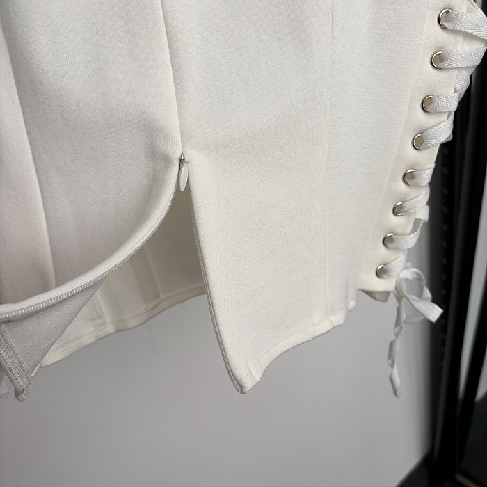 Side Lace Up Waist Fitted Crop Cami Top