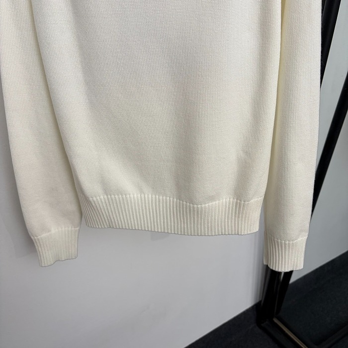 Star Rhinestone Letter Embroidered Long Sleeve Knit Pullover