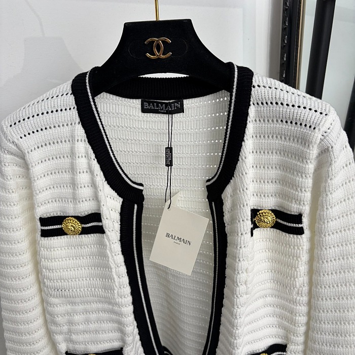Lion Button Cutout Knit Cardigan And Cami Matching Set
