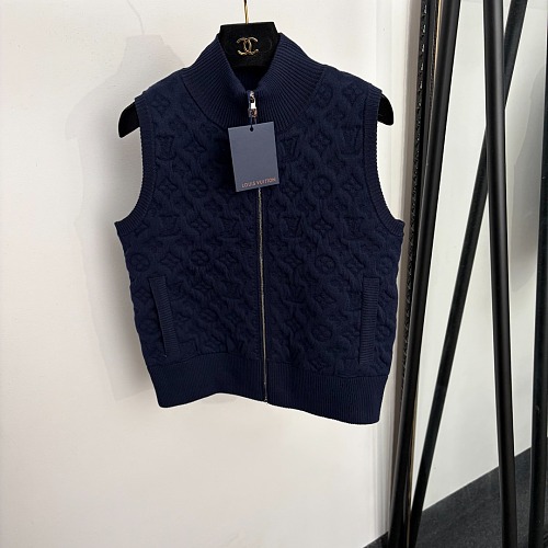 Monogram Embossed Quilted Cotton Puffer Vest