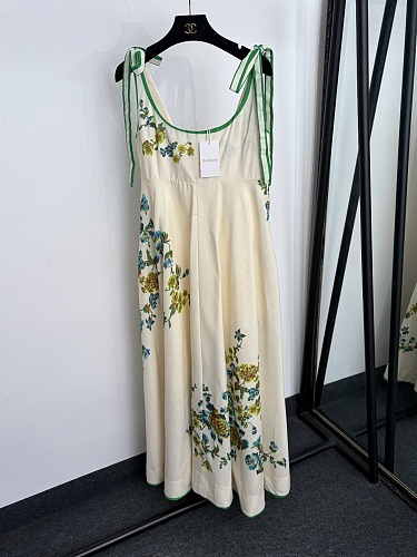 Elegant Floral Print Bow Strap Sleeveless Maxi Dress