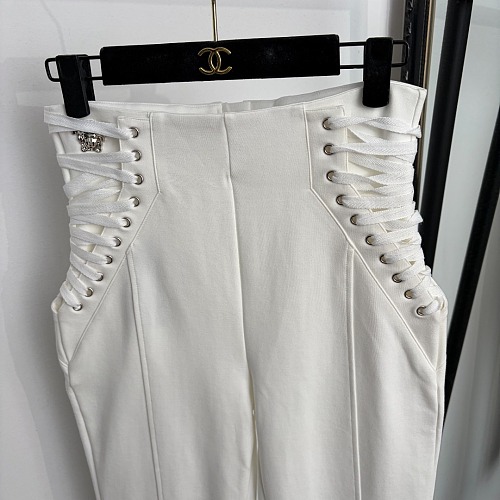 Medusa Portrait Graphic High Waist Lace Up Skinny Bootcut Pants