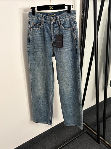 Light Blue High Waisted Slim Fit Denim Pants