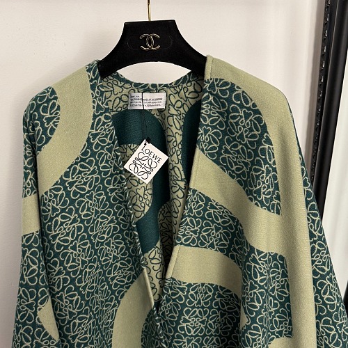 All-Over Graphic Print Fringe Trim Open Front Knit Cardigan Shawl