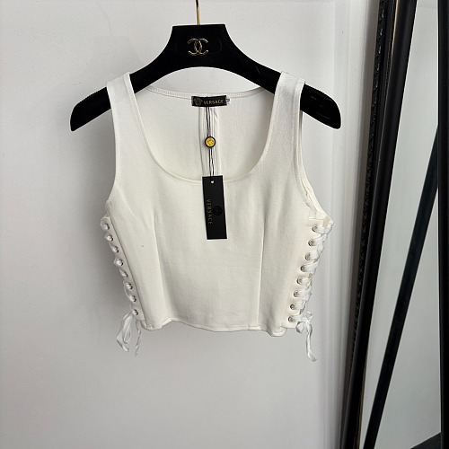 Side Lace Up Waist Fitted Crop Cami Top
