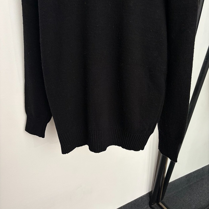 Open Knit Cut Out Pullover Long Sleeve Black Sweater Top