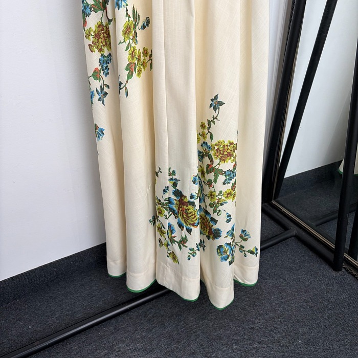 Elegant Floral Print Bow Strap Sleeveless Maxi Dress