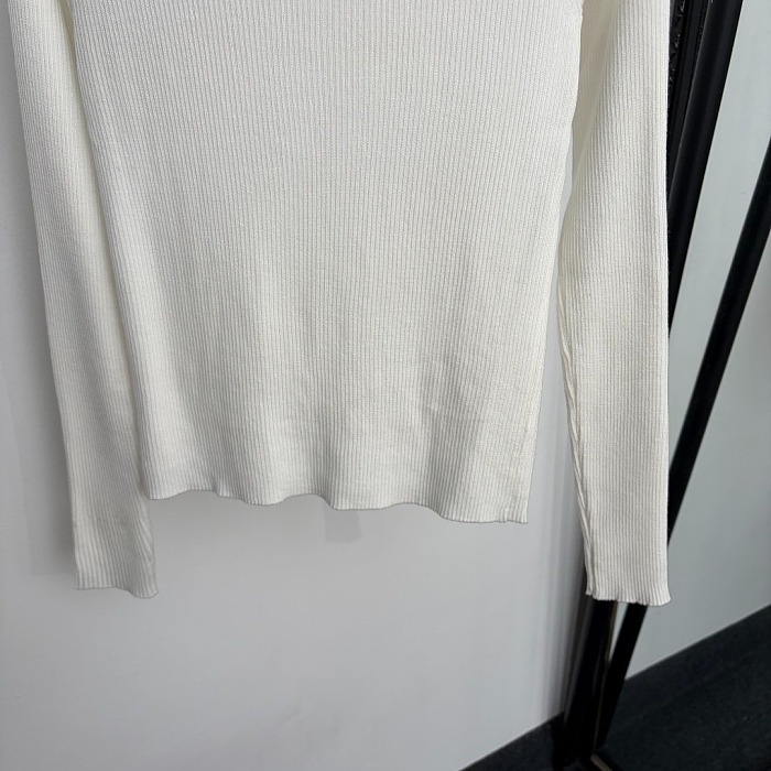 Triangle Icon Detail Zip Up Long Sleeve Knit Cardigan Top