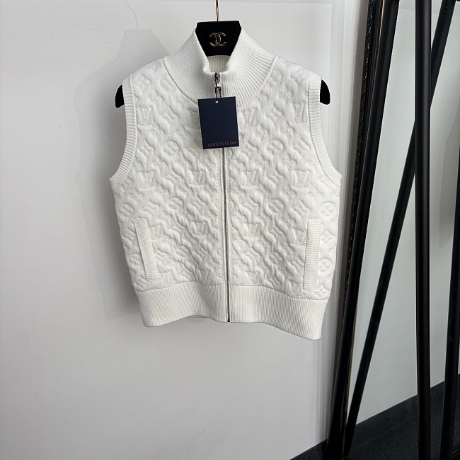 Monogram Embossed Quilted Cotton Puffer Vest
