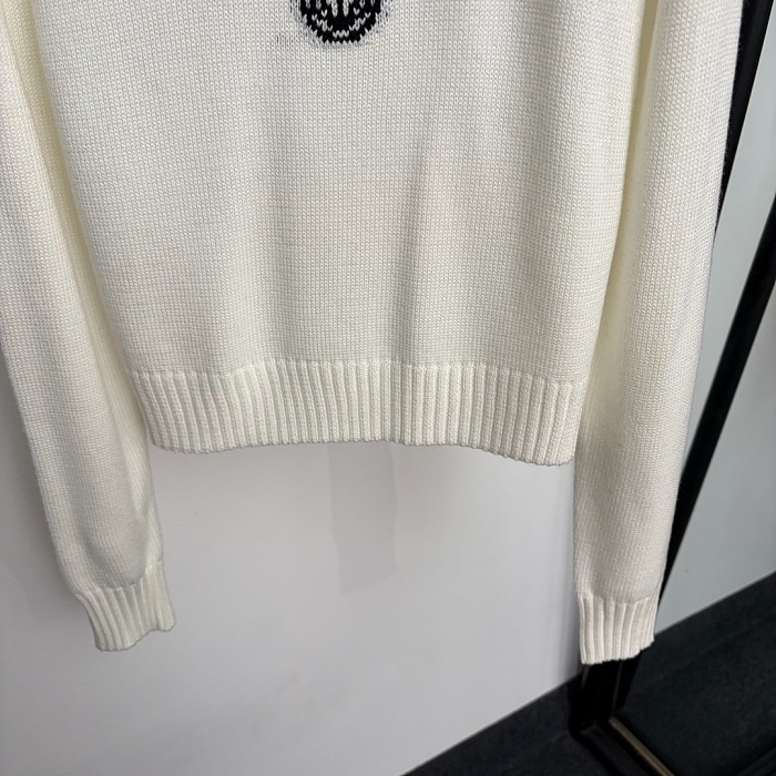 Letter Print Crew Neck Knit Pullover Sweater