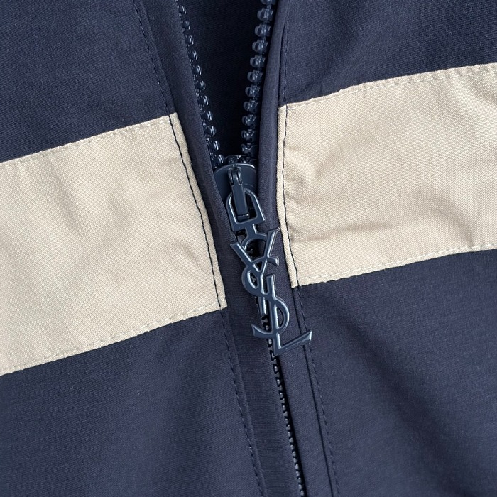 Embroidered Letter Colorblock Stand Collar Zip Up Windbreaker Jacket