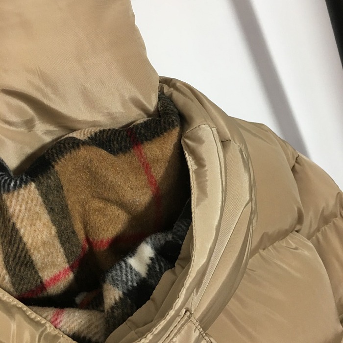 Plaid Trim Letter Graphic Faux Fur Collar Hooded Puffer Jacket
