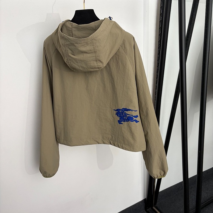 Equestrian Knight Embroidered Patch Oversized Hooded Trench Coat