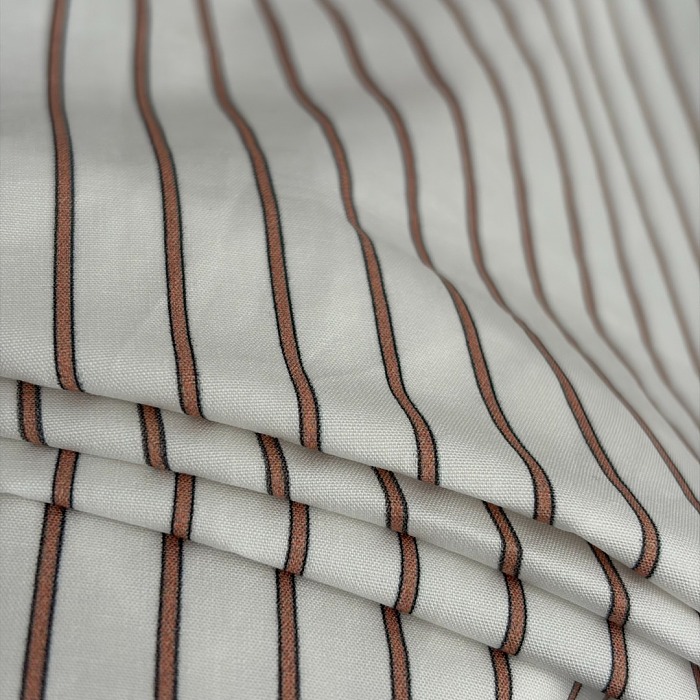 Classic Striped Letter Embroidered Single Pocket Button Down Shirt