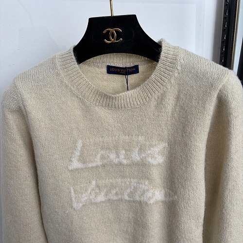 Letter Graphic Print Crew Neck Knit Pullover Sweater